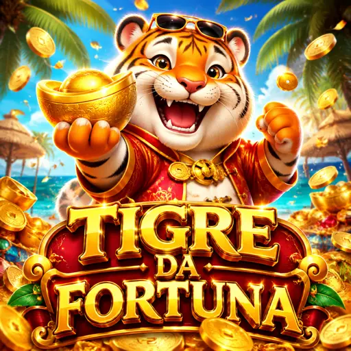 Capa do caça-níquel Fortune Tiger com o tigre dourado